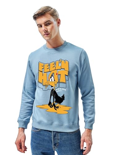 Bewakoof Official X Looney Tunes Merchandise Mens Graphic Print Oversized Sweatshirt_625411_Blue_L