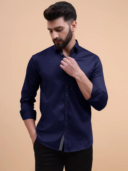Tee Projekt Solid Shirt for Mens,Solid Shirt for Mens, Casual Shirt for Men,Full Sleeve Spread Collar Shirt for Men, Shirt for