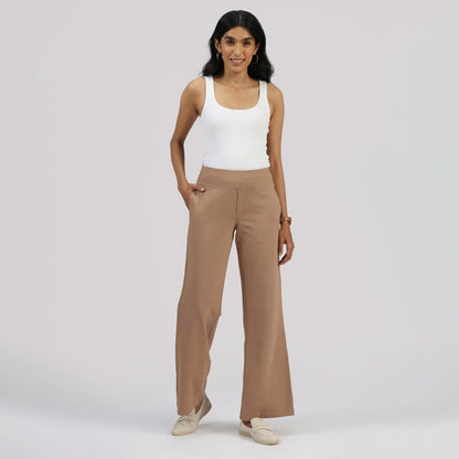 BlissClub Work-to-Wine Twill Flare Pants, Twill Pattern, Cotton Pants, Breathable and Stretchy,Tall Above 55