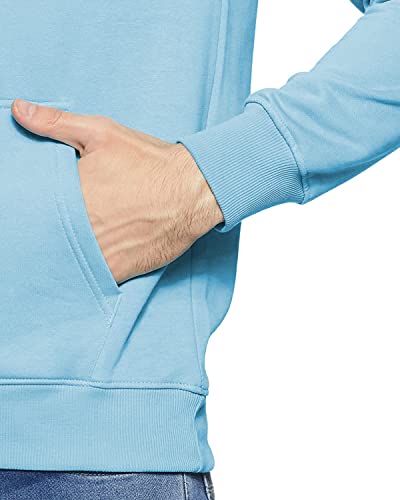 ADRO Men's Cotton Neck Hooded Sweatshirt (H22-1-AR2-SK_SkyBlue)