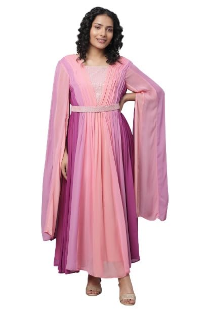 Aurelia WomenS Viscose Fit And Flare Ankle Length Dress (23Fea14096-605836_Purple