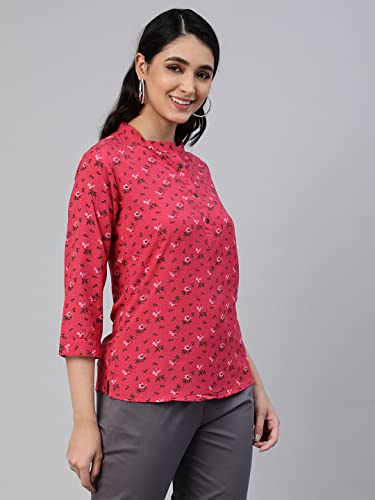 Lyra 430 Pure Rayon Woven Tunic For Women Red