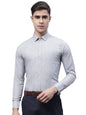 Style Quotient Men Blue and White Solid Self Design Polycotton Slim Fit Formal Shirt