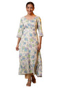 Aurelia Womens Viscose Floral Regular Kurta (24FEA15141_White