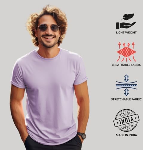 ADRO T Shirts Pack of 2 Mens Tshirts Cotton T Shirts for Men Tshirt T-Shirts Combo T Shirts Tshirts for Men Plain Solid Tshirts