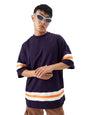The Souled Store Originals: Iris Men and Boys Short Sleeve Round Neck Solid Purple Cotton Super Oversized T-Shirts