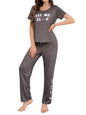 SMOWKLY Womens Premium Cotton Blend Cute Print Two Piece Pj Sleepwear Co-ord Set || Stylish Top with Pajama Pant Comfy Loungwea