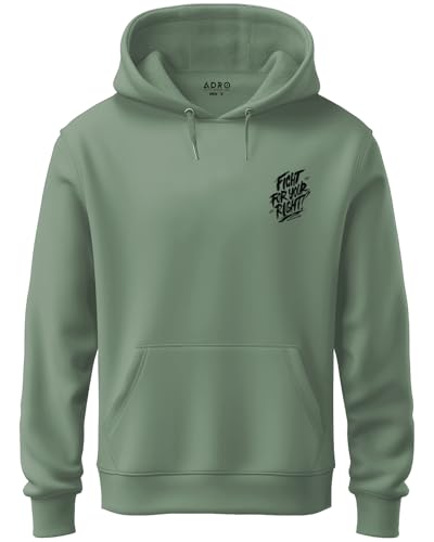 ADRO Mens Fight for Your Right Backside Printed Hoodies in Premium Cotton Fleece 340 GSM (H23-M-FGT-PT)