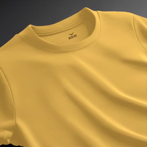 Nobero MenS Solid Oversized Fit T-Shirt (1M-Twts-R0039_Pineapple