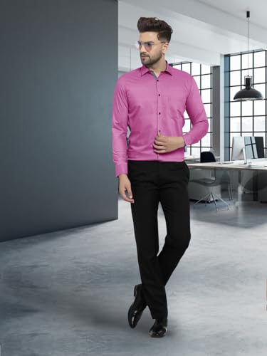 Pinkmint Mens Long Sleeve Button Down Shirt for Men Collared Casual Formal Soild Shirt