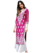 GoSriKi Womens Rayon Blend Straight Chikankari Embroidered Kurta (Victoria Pink-GS_XXL_Beige_XX-Large)