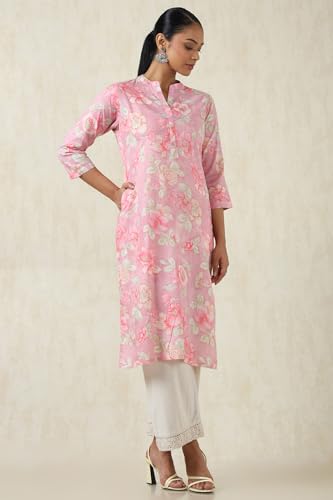 Soch WomenS Cotton Botanical Regular Kurta (Cws5Ku61081_Pink