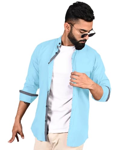 Tee Projekt Shirt for Men Cotton Spread Collar Button Down Long Sleeve Shirt Home, Regular, Home (Pack of 1)