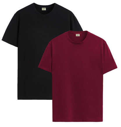 ADRO T Shirts Pack of 2 Mens Tshirts Cotton T Shirts for Men Tshirt T-Shirts Combo T Shirts Tshirts for Men Plain Solid Tshirts