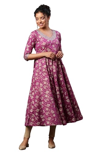 Aurelia WomenS Cotton Regular Kurta (23Aua14967-506947_Purple