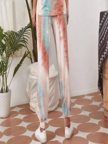 Greciilooks WomenS Tie-Dye Joggers Stretchable Pants | Slim Fit Casual Joggers For Women | Straight Relaxed Fit Trousers | Gym