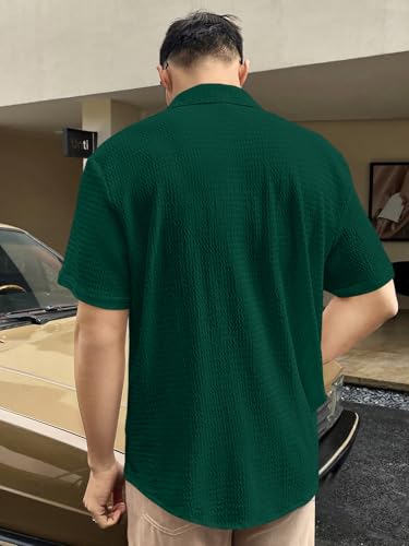 Greciilooks For Casual Stylish Polycotton Regular Formal Shirt Green