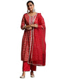 Libas WomenS Georgette Kurta Sets (27378_Red