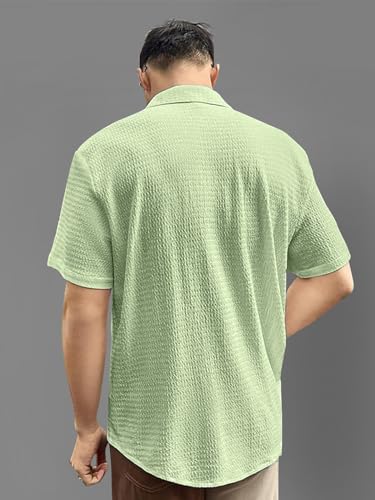 Pinkmint Mens Solid Classic Fit Shirt Mint Green