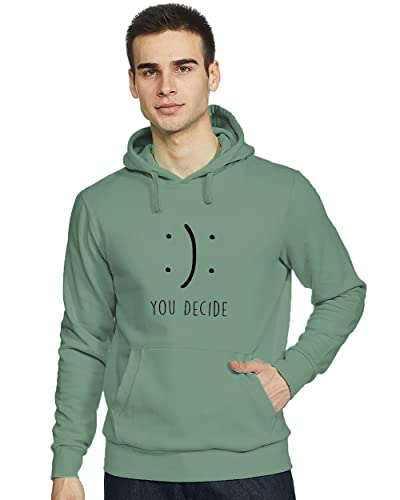 ADRO Men's You Decide Printed Hooded Neck Cotton Hoodies Sweatshirts (H21-M-DEC-PT_Pista_XL)