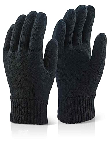 Weavers Villa Set Of Snow Proof Inside Fur Acro Wool Unisex Beanie Cap Knit Hat Thick Fleece Lined Winter Cap With Gloves For Me