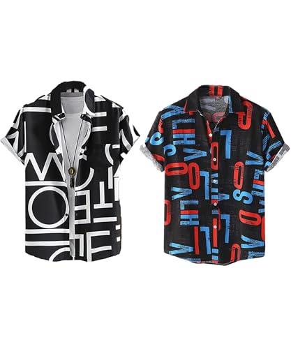 LookMark Mens Cotton Blend Casual Beach Wear Shirts | Stylish Printed Shirts for Men | Comfortable Summer Wear | Party, Vacatio