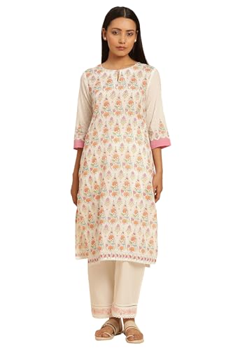 W for Woman W Women Multicolour Floral Print Cotton A-Line Kurta