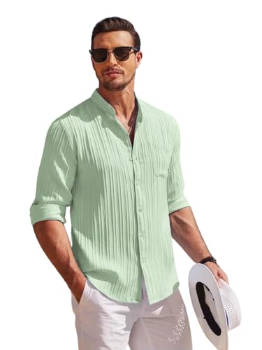 Leriya Fashion Mens Solid Regular Fit Shirt (LF-MS-6242_Green