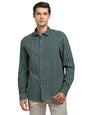 Turtle Men 100% Cotton Slim Fit Dark Green Casual Shirt