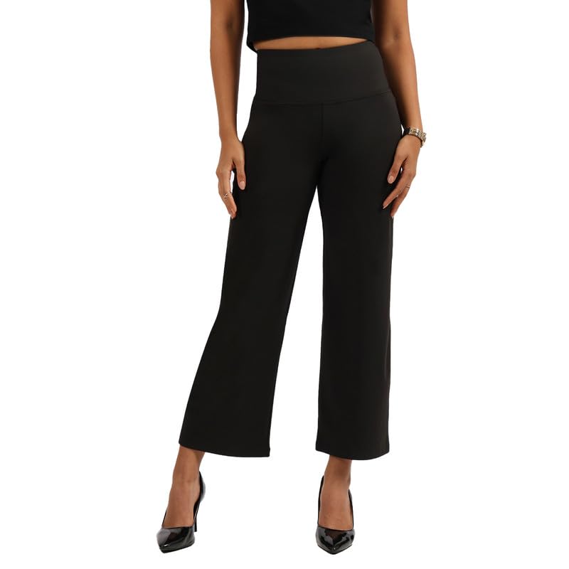 BlissClub Ultimate Sculpt Wide - Legged Pants, Ribbed Waistband, Wide Silhouette, 2 Zippered Pockets