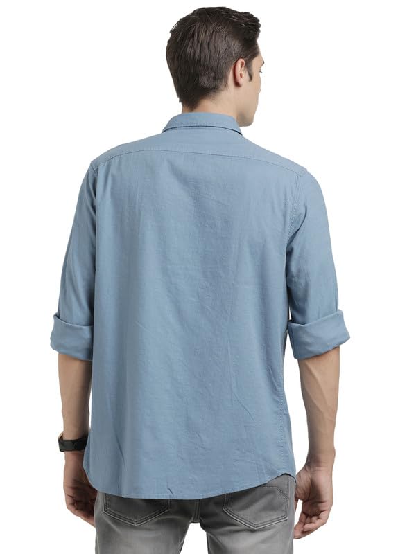 Turtle Men 100% Cotton Stellar Solid Slim Fit Casual Shirt