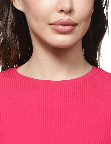 FYLTR Womens Regular Fit T Shirt (FYLSS25WKT-1010_Fuchsia Pink