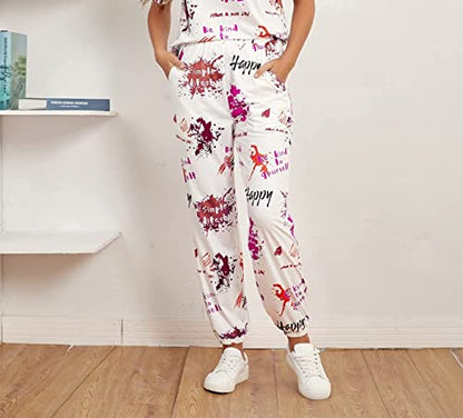 Greciilooks WomenS Tie-Dye Joggers Stretchable Pants | Slim Fit Casual Joggers For Women | Straight Relaxed Fit Trousers | Gym