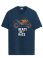 ADRO Men's Biker Design Printed 100% Cotton T-Shirt - Regular Fit, Printed T-Shirts for Men (RN24-KTM-SB_Teal_XL)