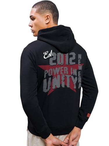 Bewakoof Heavy Duty 1.0 MenS Graphic Print Regular Fit Full Sleeve Hooded Fleece Hoodies_690795_Black_Xl