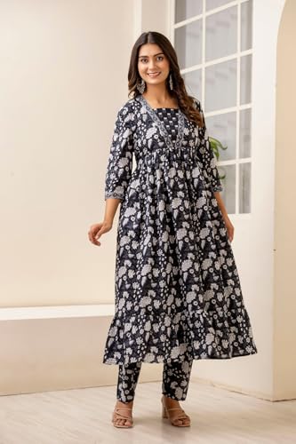 Shienzy Cotton Blend Square Neck Kurta Set With Dupatta For Women | Women Kurta Sets With Dupatta (1609-1610) (In, Alpha, M, Reg
