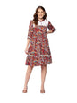 Aarika Womens Casual Wear Red Colour Floar Print Polyester Middi-(M-XL)-(MD-W-AF-11013-RED-L)