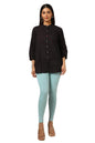 Soch Womens Powder Blue Cotton Blend Solid Leggings