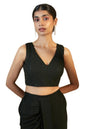 Soch Womens Black Art Silk Blouse With Embroidery And Embellished Sequins