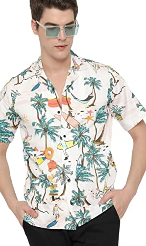 Leriya Fashion Shirt For Men | Rayon Multi Printed Shirt Sleeves Shirts | Cool Shirt For Men | Beach Shirts For Men | Hawaiian S
