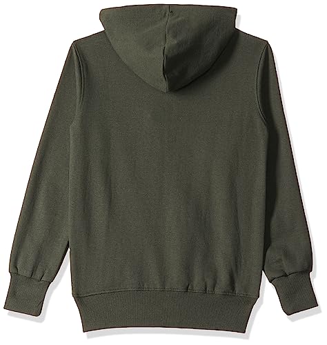 T2F Cotton Hooded Neck Regular Fit Hoodie (Boys-SS_35_Olive