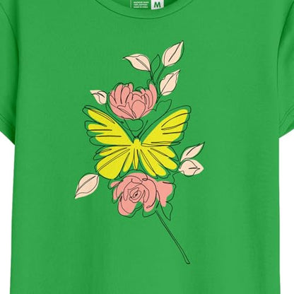 Bon Organik Womens Regular Fit T-Shirt (BON11508_Green