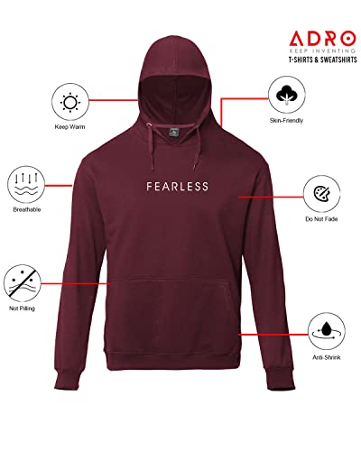 ADRO Fearless Printed Hoodie/Sweatshirt for Men (H22-M-FRL)