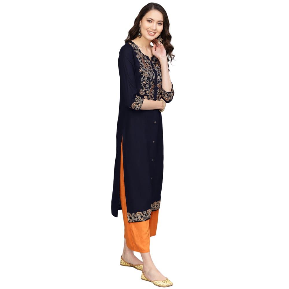anubhutee Women's Rayon Regular Kurta