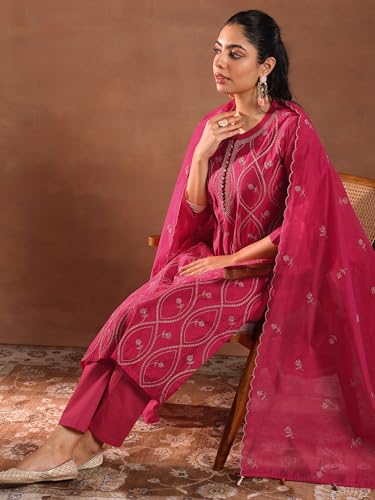 Libas WomenS Chanderi Silk Kurta Set (49470
