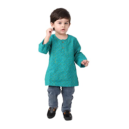 Fabindia Baby-Boy's Cotton Printed Regular Kurta