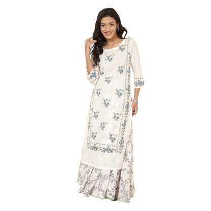 Fabindia Women's Cotton Block Print Regular Kurta