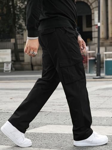 Greciilooks MenS Regular Fit Low Rise Cargos Trousers | Cargo Track Pant | Loose Fit | Regular Trouser | Treck PentS With Mult