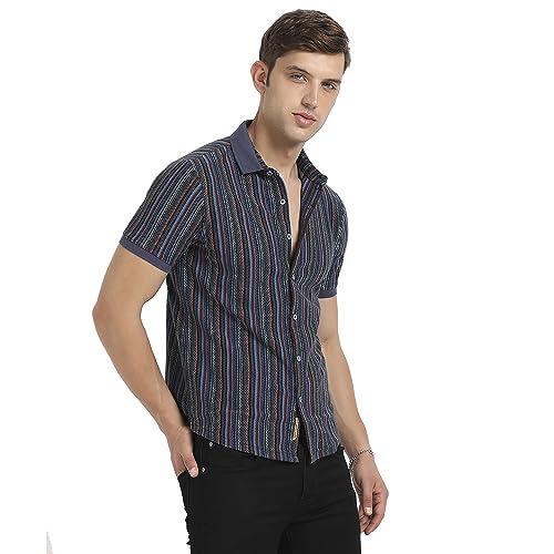 Campus Sutra Mens Regular Fit Shirt (CBSCSUM23_CSMSSRT5651_Multicolour