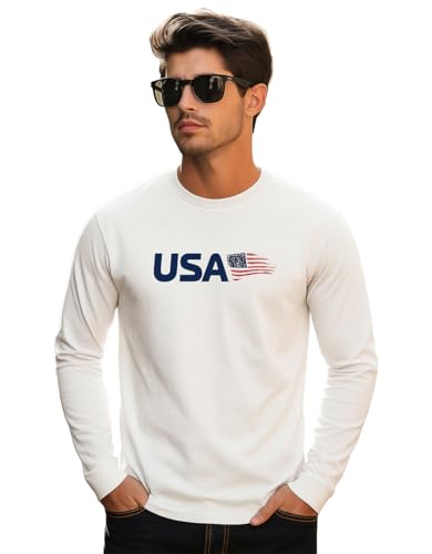 Veirdo Mens Cotton Regular Fit Round Neck Full Sleeve T-Shirt with Front Chest Print Comfortable Casual Wear